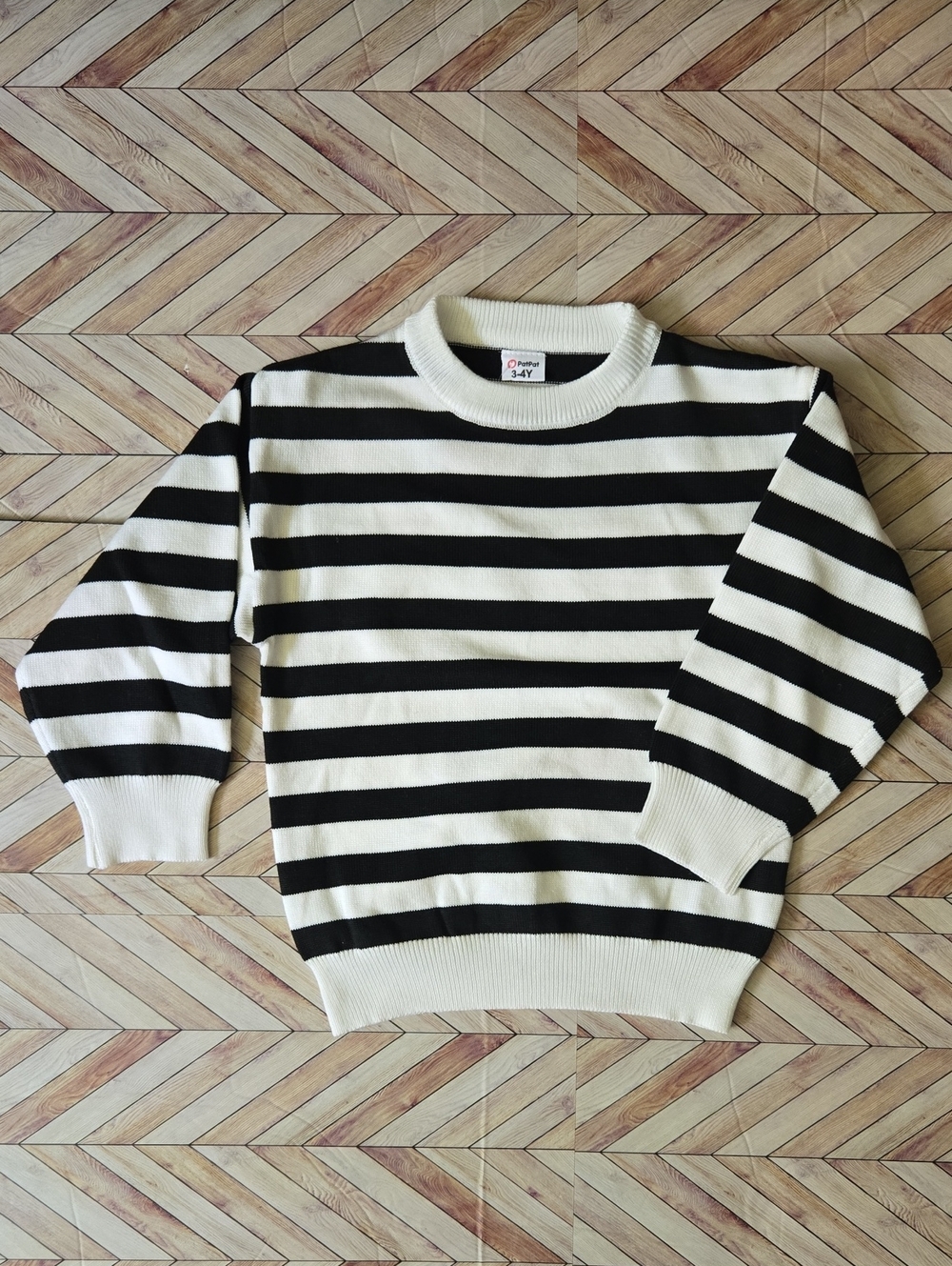 Kid's Classic Black & White Stripe Knit Sweater Long Sleeve Crewneck Boy Girl 3Y